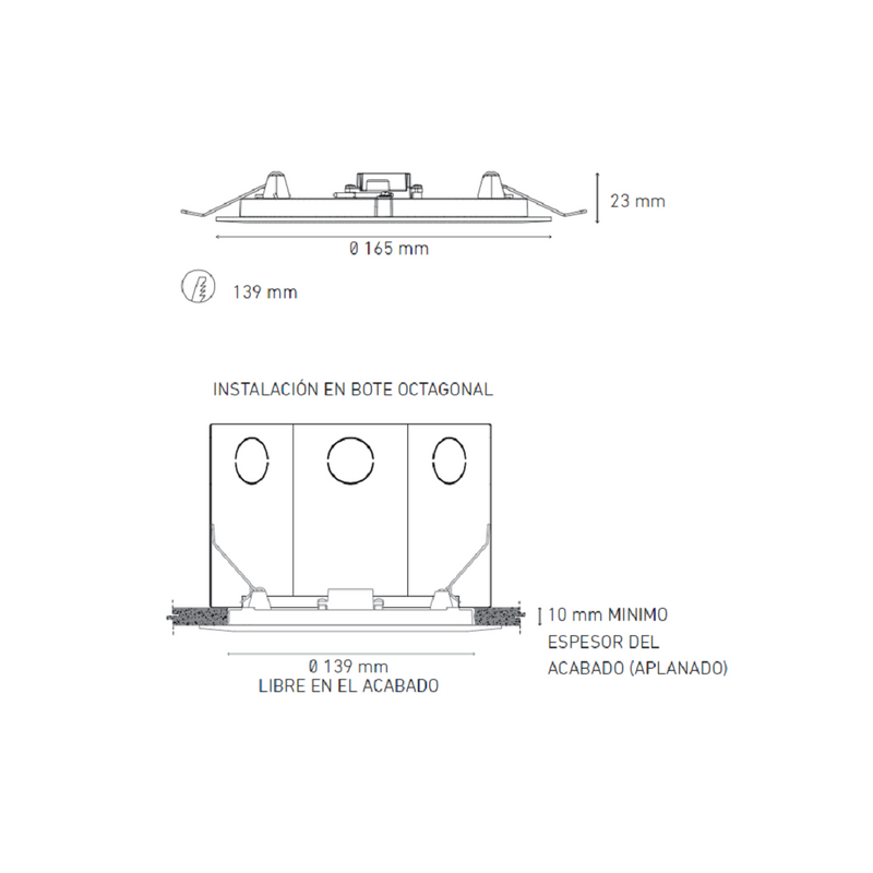 Empotrado Interior Modelo L6359-1I0 Luna 9 Flat Estándar 9W 4000 K Blanca Proveedor Magg